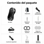 Contenido del paquete del robot limpiacristales con accesorios incluidos