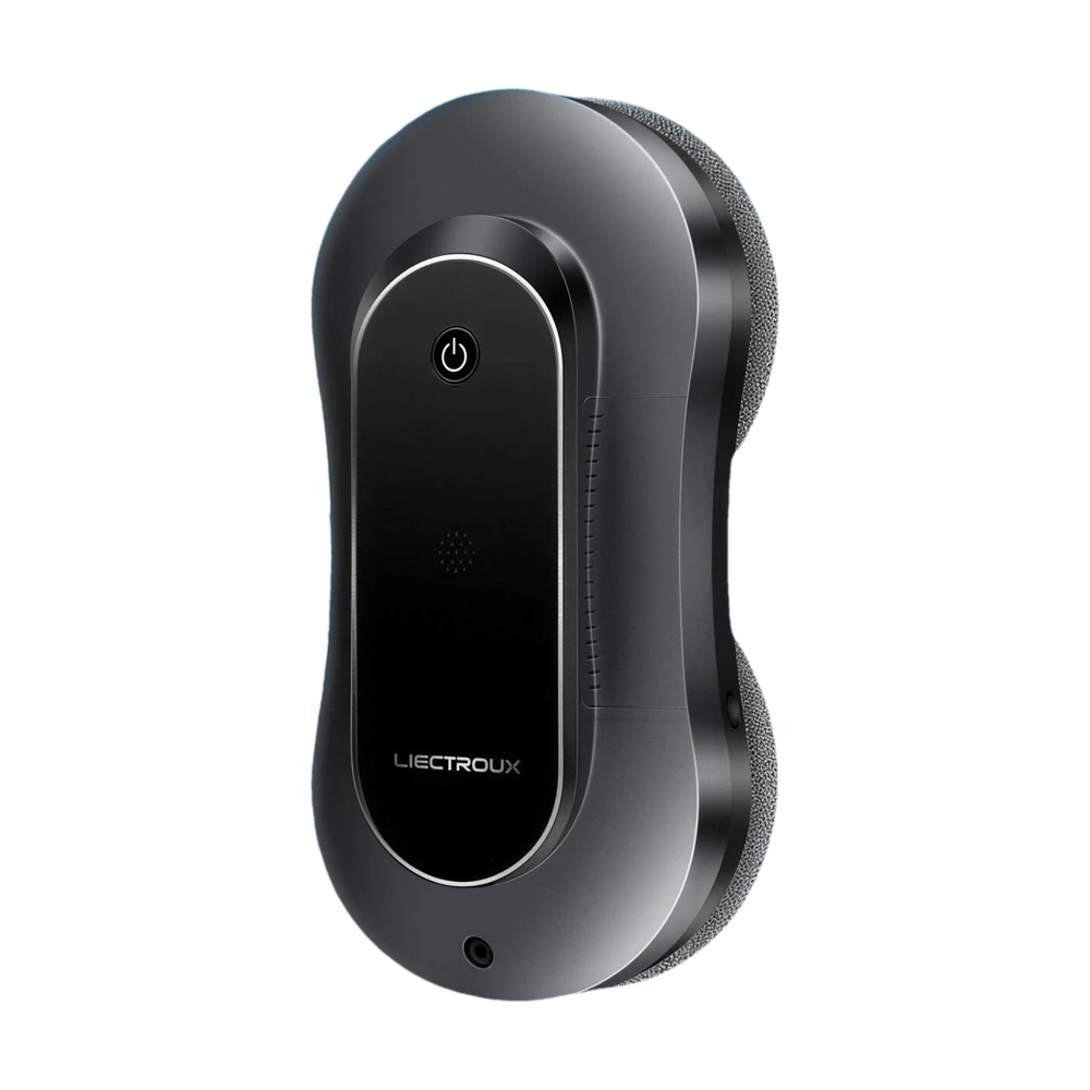 Robot limpiacristales Liectroux YW810 negro visto de frente sobre fondo blanco