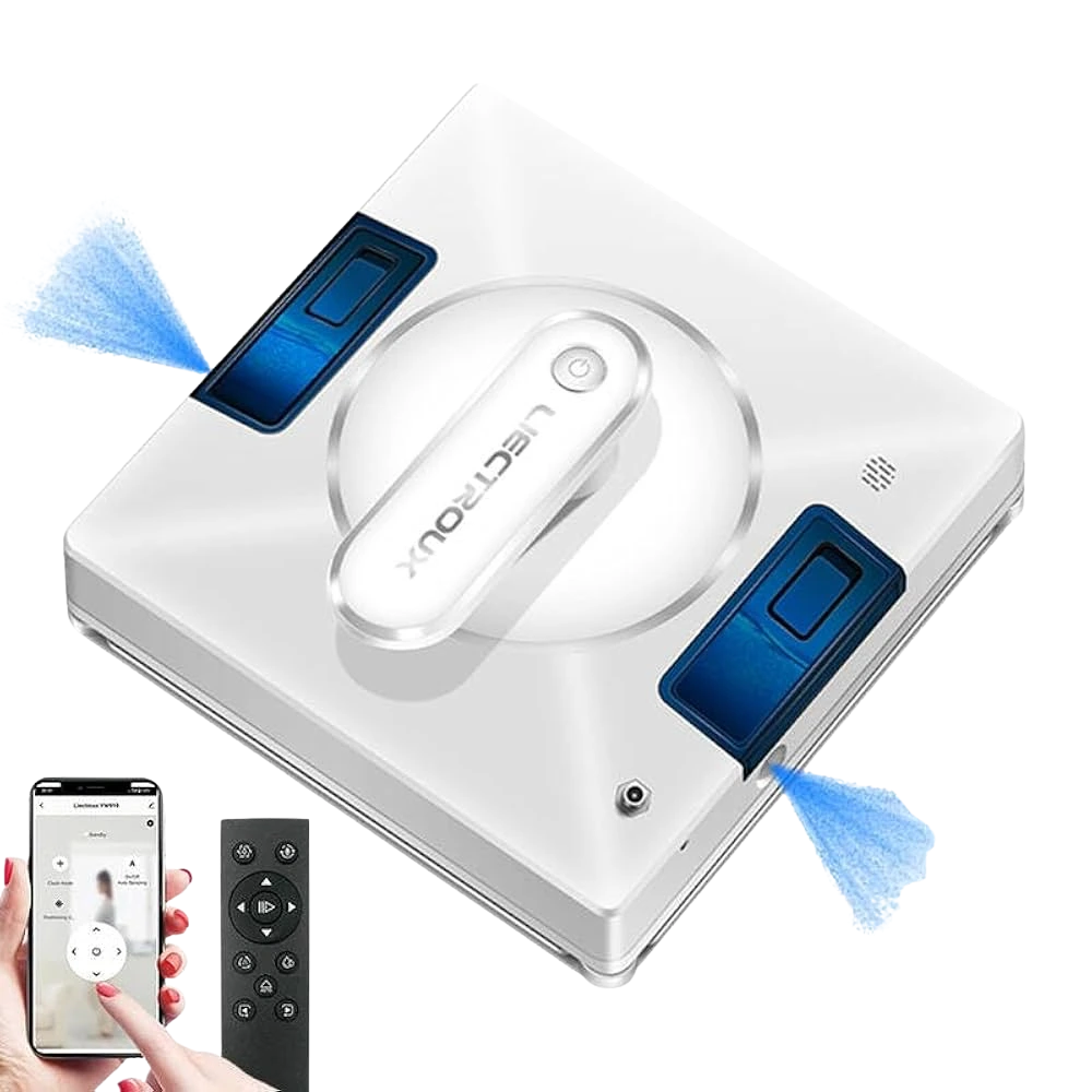Robot limpiacristales avec pulvérisation intégrée, application mobile et mando a distancia