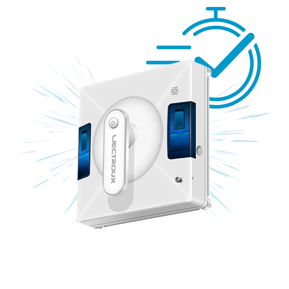 robot liectroux avec chronometre montrant son efficacité