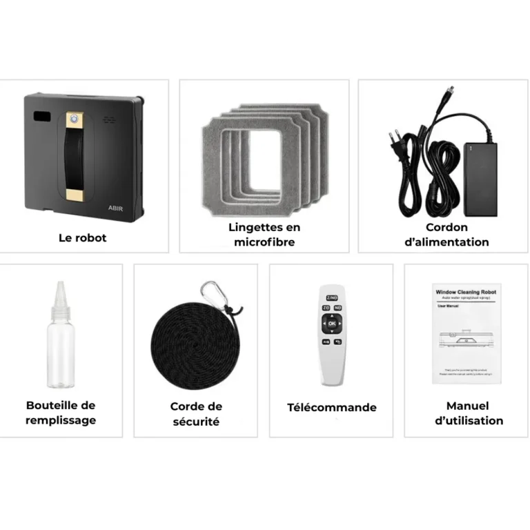 Contenido de la caja del robot limpiacristales ABIR WD8