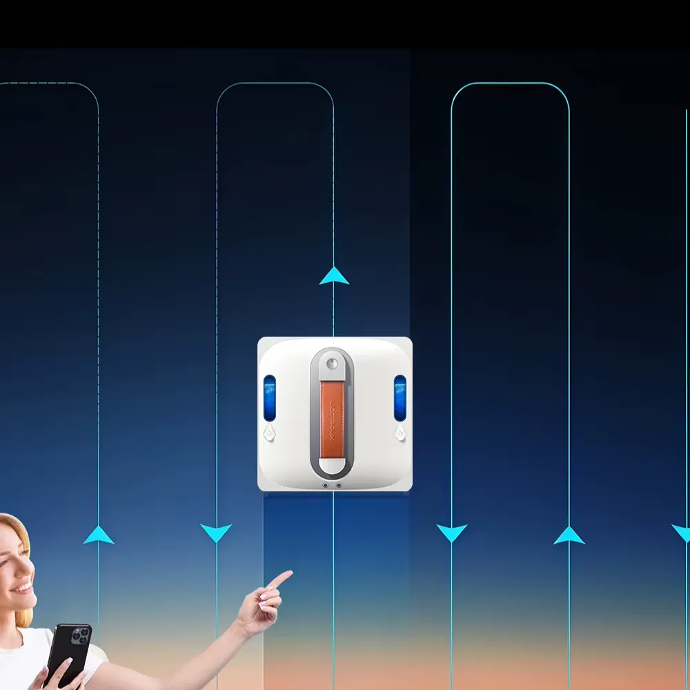 Robot limpiacristales Liectroux S11 en fonctionnement autonome contrôlé par application mobile