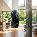 Robot limpiacristales Liectroux YW810 en una cristalera