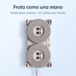 Parte inferior del Liectroux G8: dos grandes discos de microfibra rotativos, frota como una mano