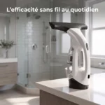 El Vitronet en un baño, para mamparas de ducha y espejos sin marcas