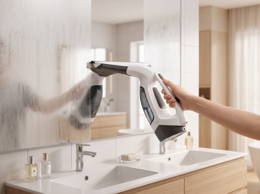 El Vitropole desempaña un espejo de baño