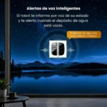 Alertas de voz: el robot avisa de un depósito de agua vacío